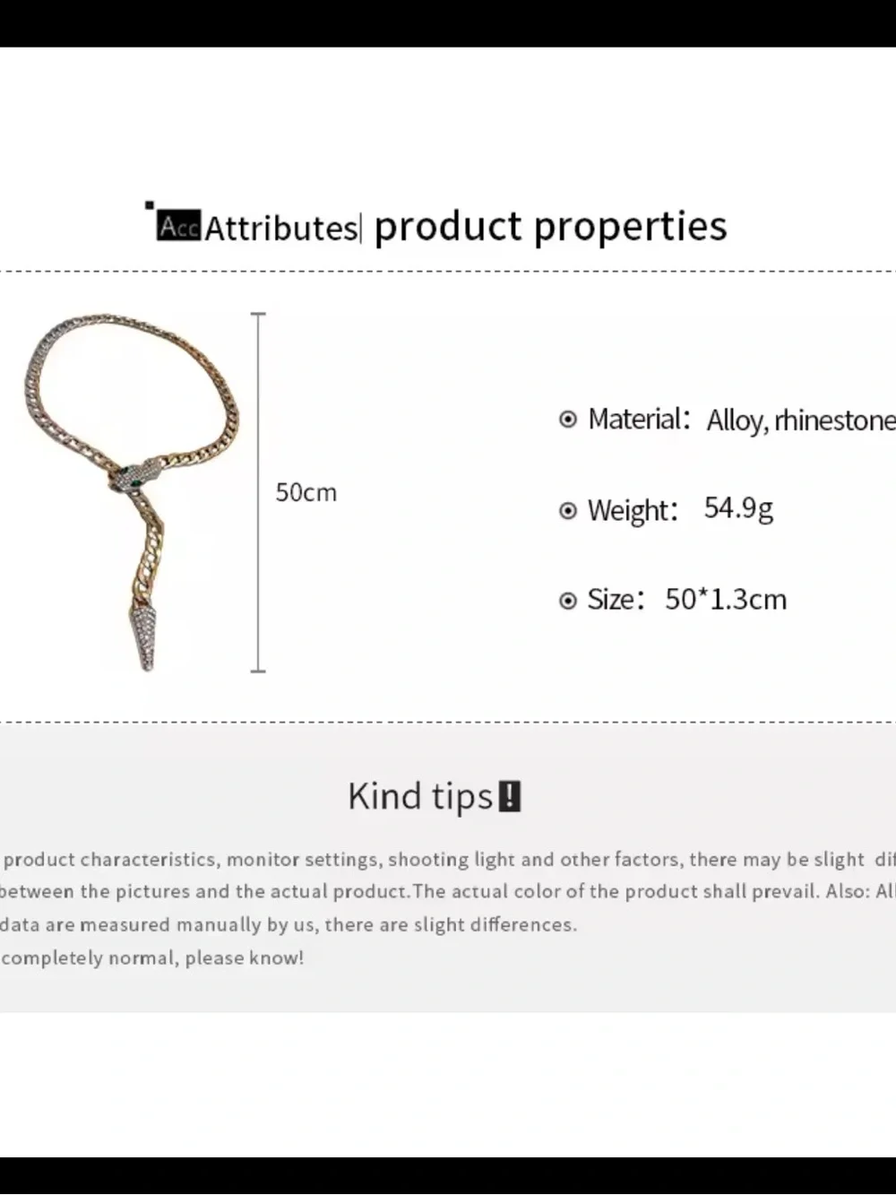 Lux serpentine serpent Gold-Tone Crystal Snake Pendant Necklace - Picture 4 of 5